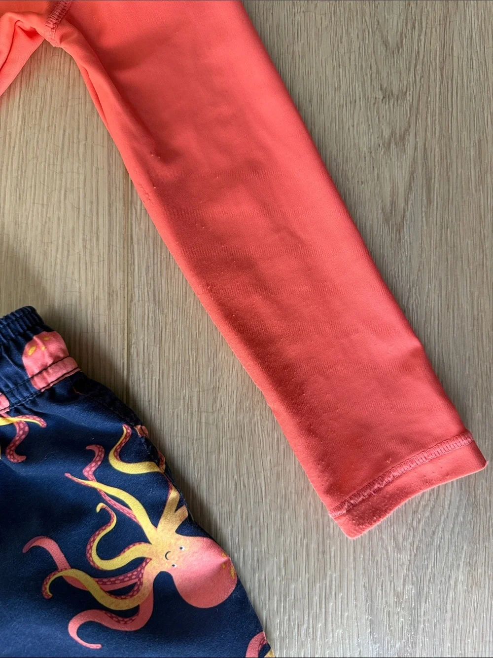 Neon Rash Guard Set Octopus Swim Trunks High Visibility Swimsuit Carter’s 2T